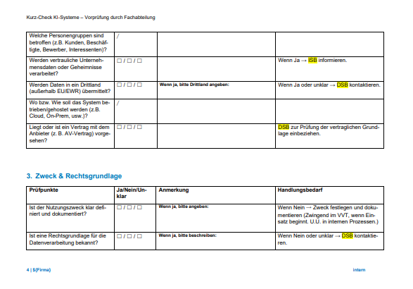 Checkliste KI-Vorabprüfung durch Fachabteilung – Bild 2